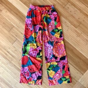 Lilka Anthropologie Red Floral Pajama Pants
